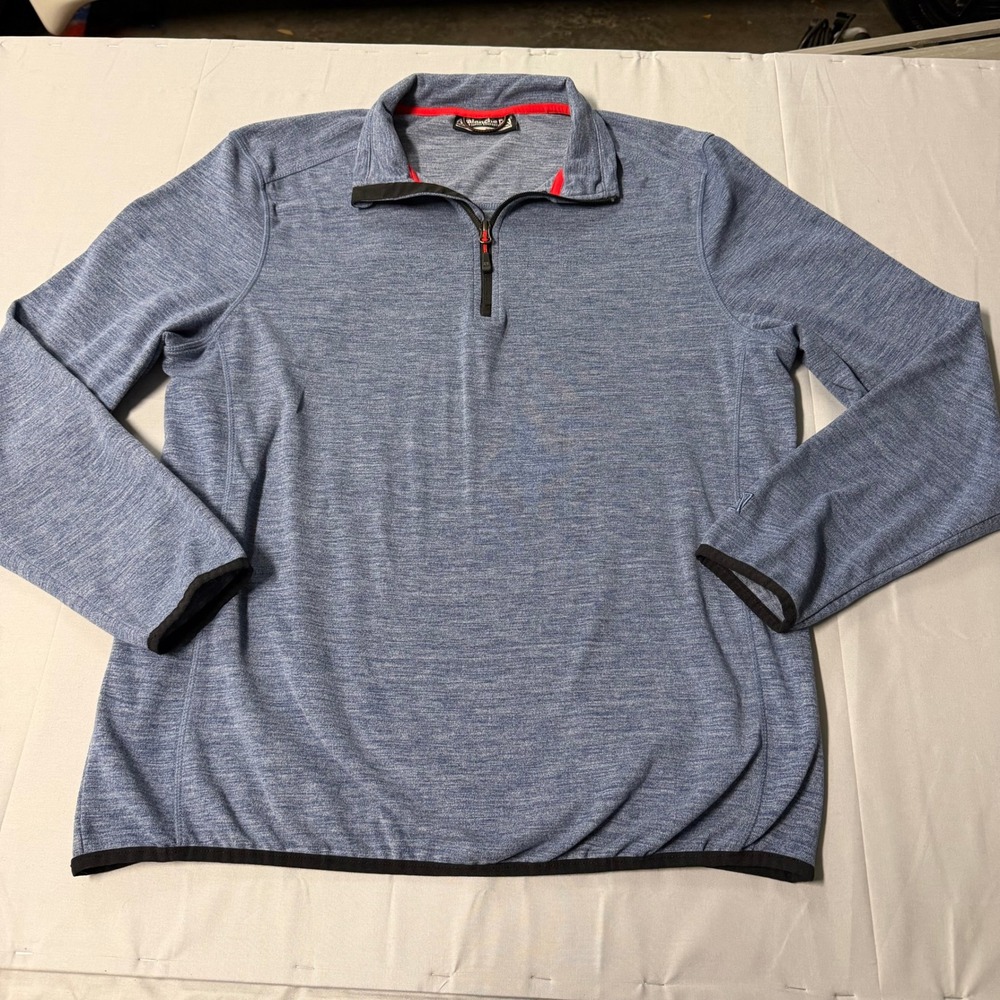 Avalanche Outdoor Supply Co Mens Large Quarter Zip Pullover Heather Blue
